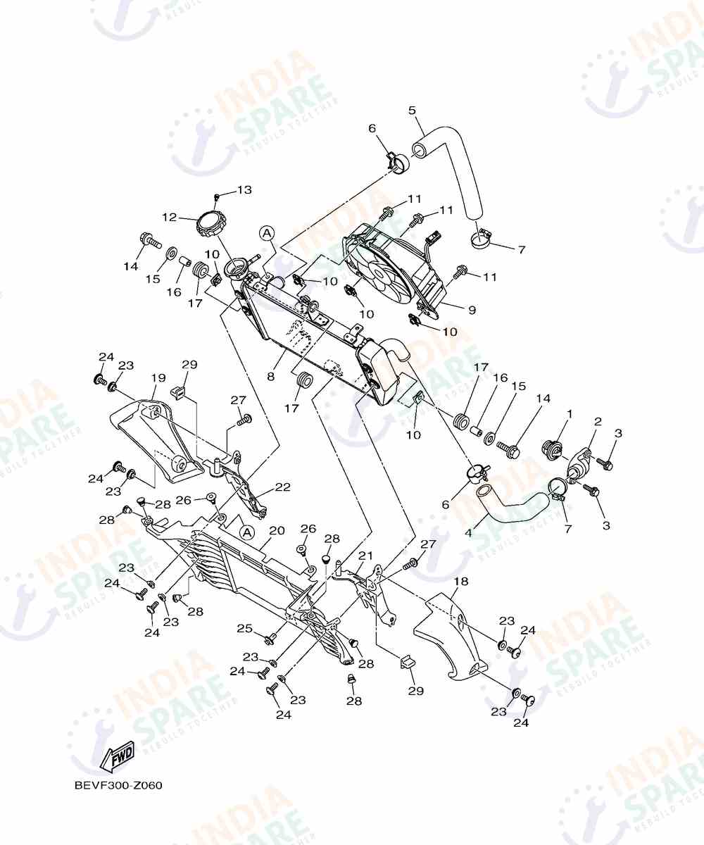 YAMAHA D772 MT 03 Series RADIATOR & HOSE